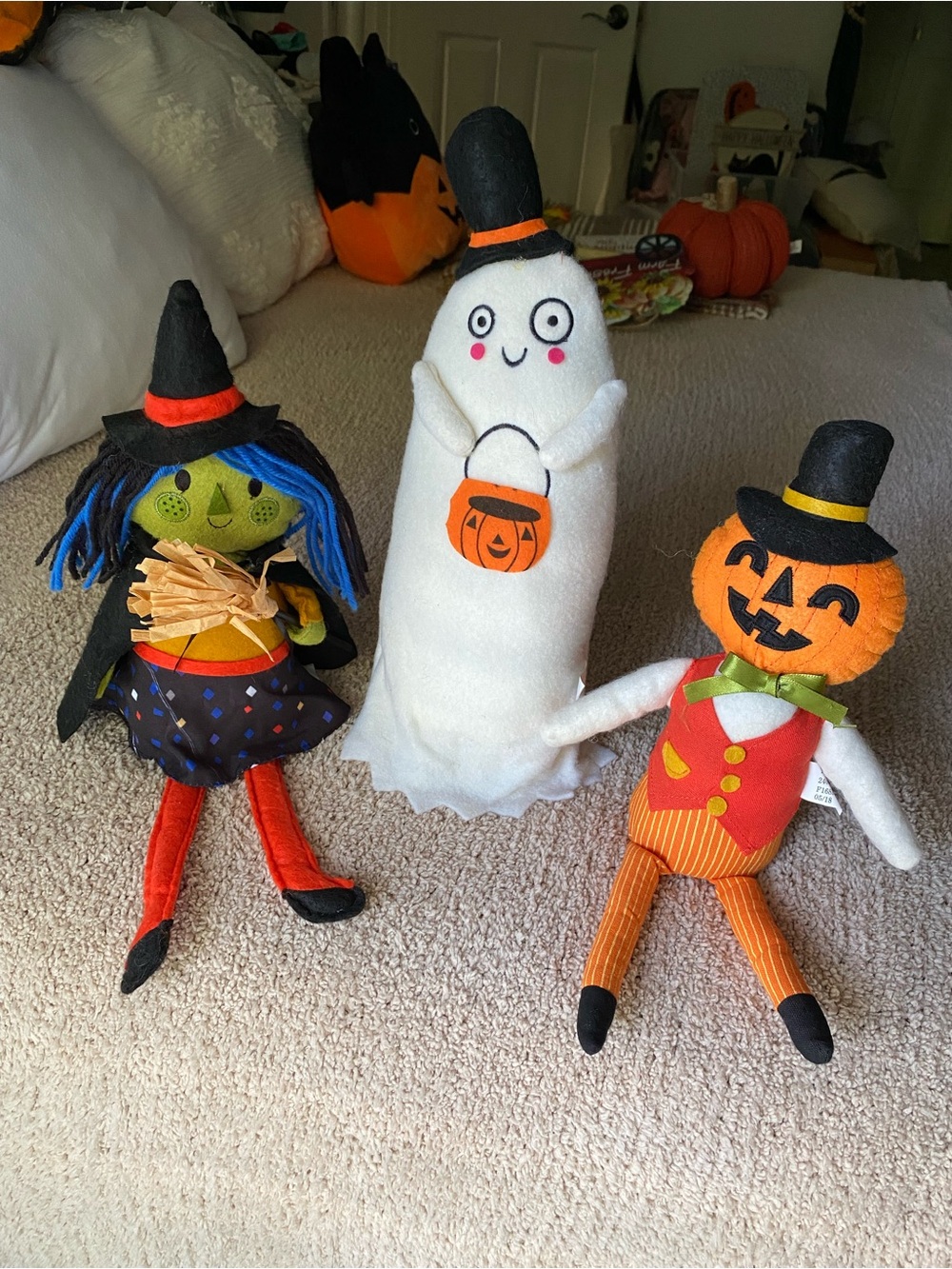 Target Halloween Witch Boo Ghost Jack Pumpkin Decor Doll Bundle